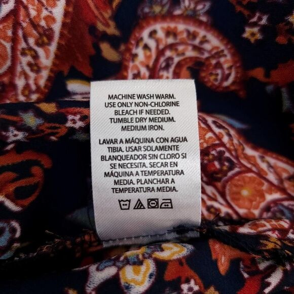 Terra & Sky Floral Paisley V-Neck Boho Blouse, Size 1X - Picture 8 of 9
